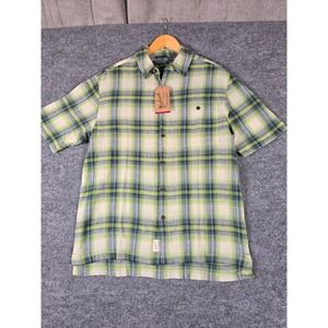 Woolrich Mens‎ M/M Plaid Short Sleeve Button Up Shirt Outdoor Casual
